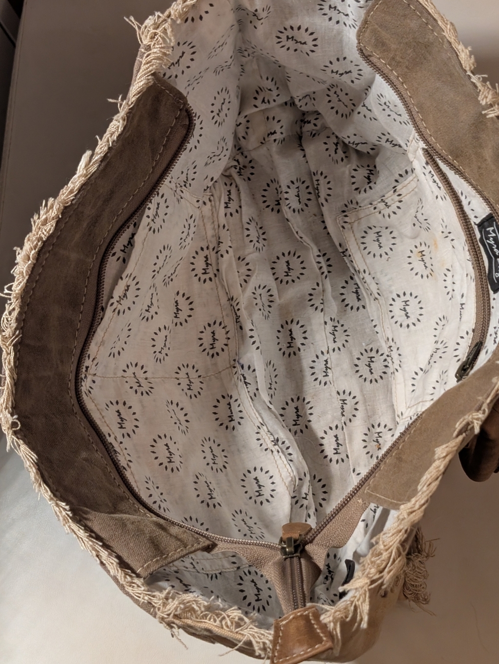 Myra Bag Sel de Mer Up-cycled Canvas Handbag - Picture 6 of 9